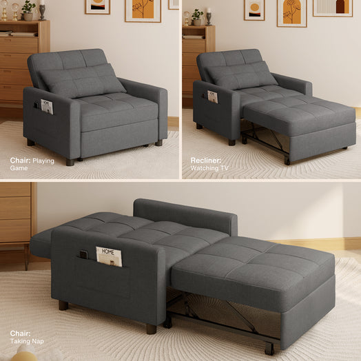 Victure AR20 Convertible Sleeper Sofa Chair Bed with Pillow and Pocket