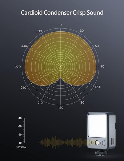 ML30 LED Video Light with Built-in Microphone Recording