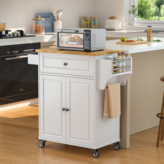 Victure AK61 Kitchen Storage Cart Rolling Cabinet on Mental Wheels with Drawer