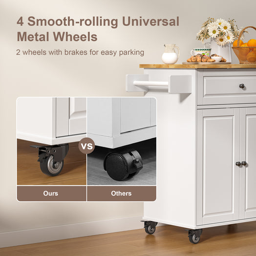 Victure AK61 Kitchen Storage Cart Rolling Cabinet on Mental Wheels with Drawer