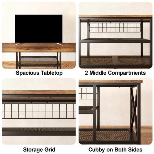 Victiure AT20 3-Tier Media Entertainment Center for 55-65 Inch TVs