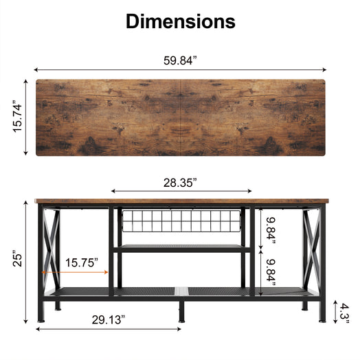 Victiure AT20 3-Tier Media Entertainment Center for 55-65 Inch TVs