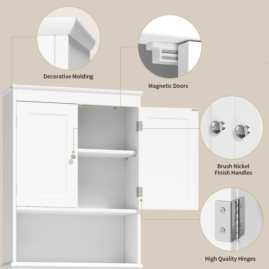 Victure AP12 Over The Toilet Storage Cabinet with Adjustable Shelf and Double Doors